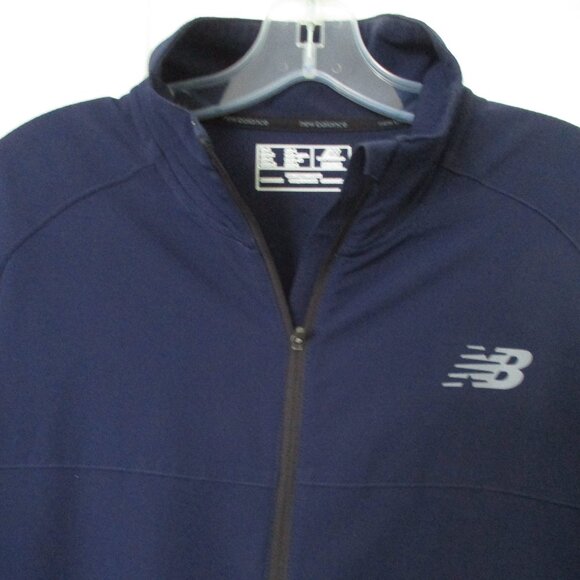 New Balance Mens L/S Stretch Navy Blue Full Zip Windbreaker NWOT - Size Medium - Picture 2 of 2